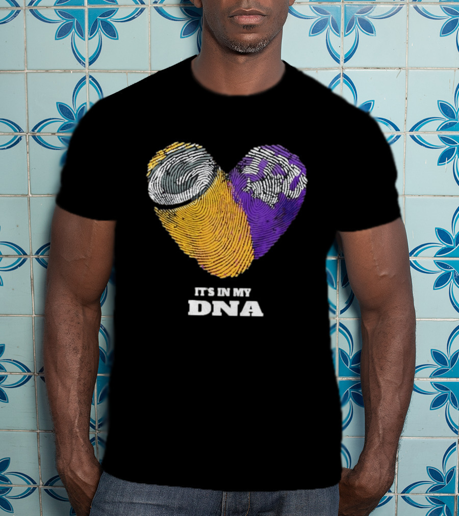 Green Bay Packers TCU Horned Frogs It's In My DNA Heart Fingerprints Fan Love T-Shirt