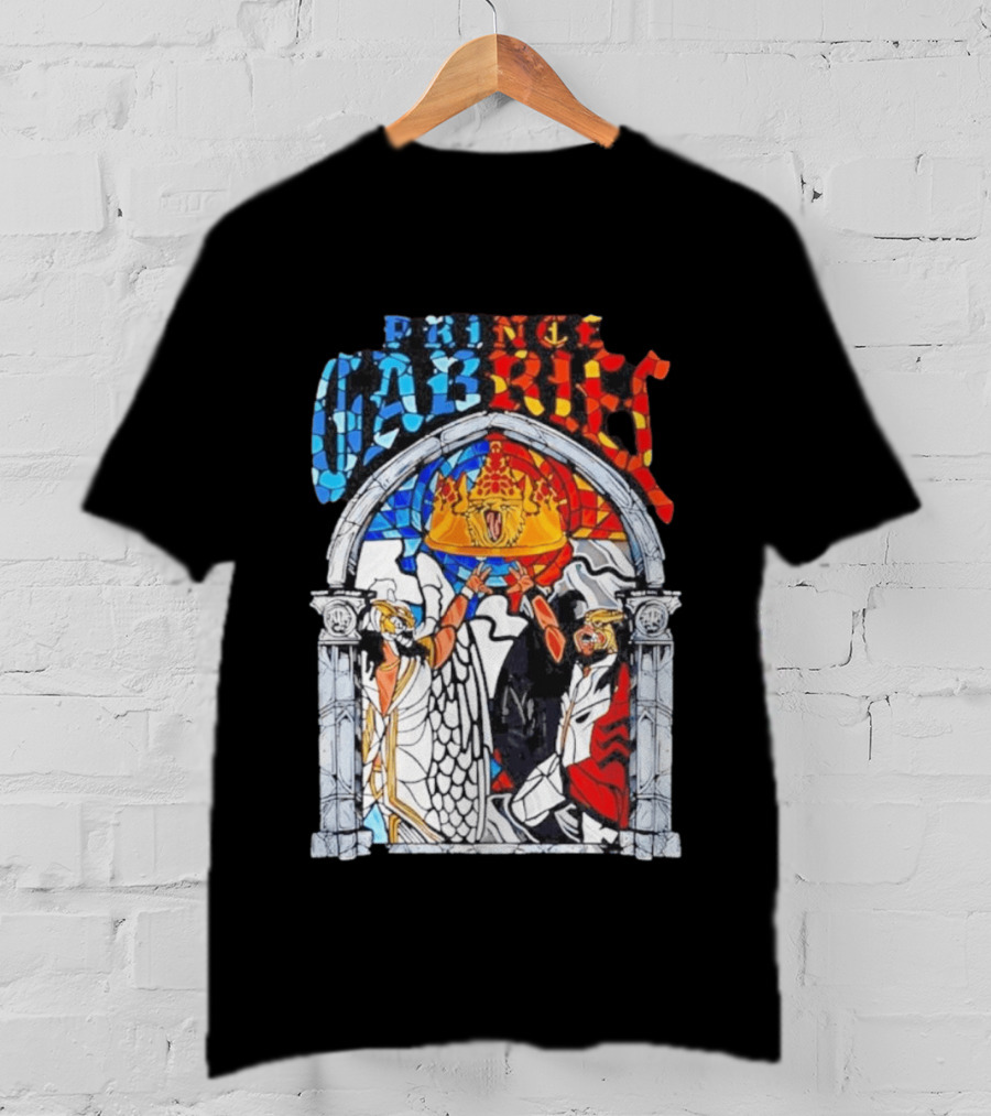 Prince Gabriel Stained Glass Window Kings Crown Angels T-Shirt