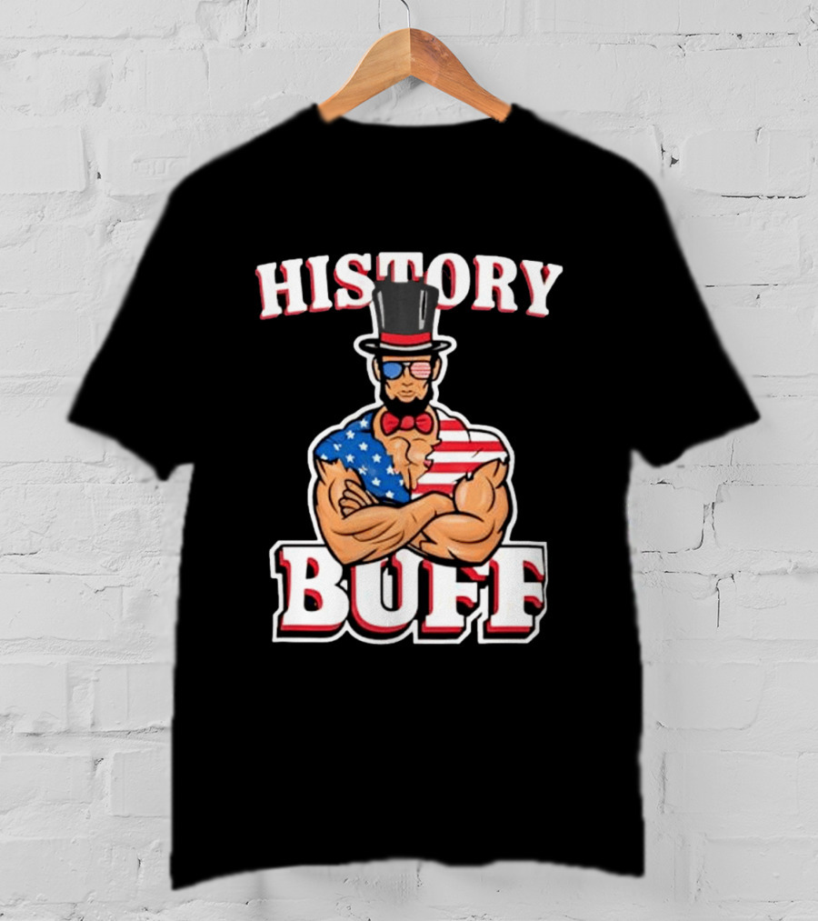History Buff Abraham Lincoln Gym Bro American Flag Muscle T-Shirt