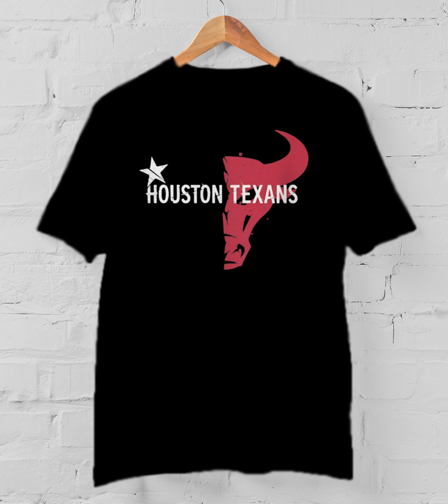 Houston Texans Distressed Star Bull Head T-Shirt