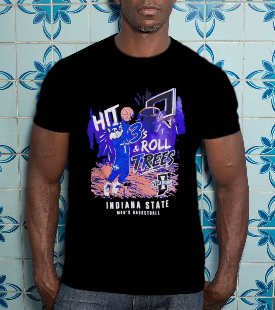 Indiana State Hit 3s And Roll Trees Sycamores Basketball T-Shirt