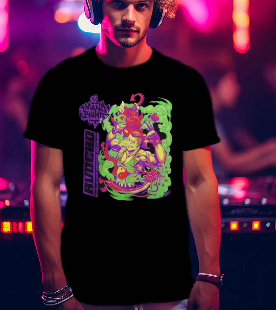 Rob Van Dam 2 Many Blunts RVD CBD Hall Of Fame Wrestler Psychedelic Smoke Dragons T-Shirt