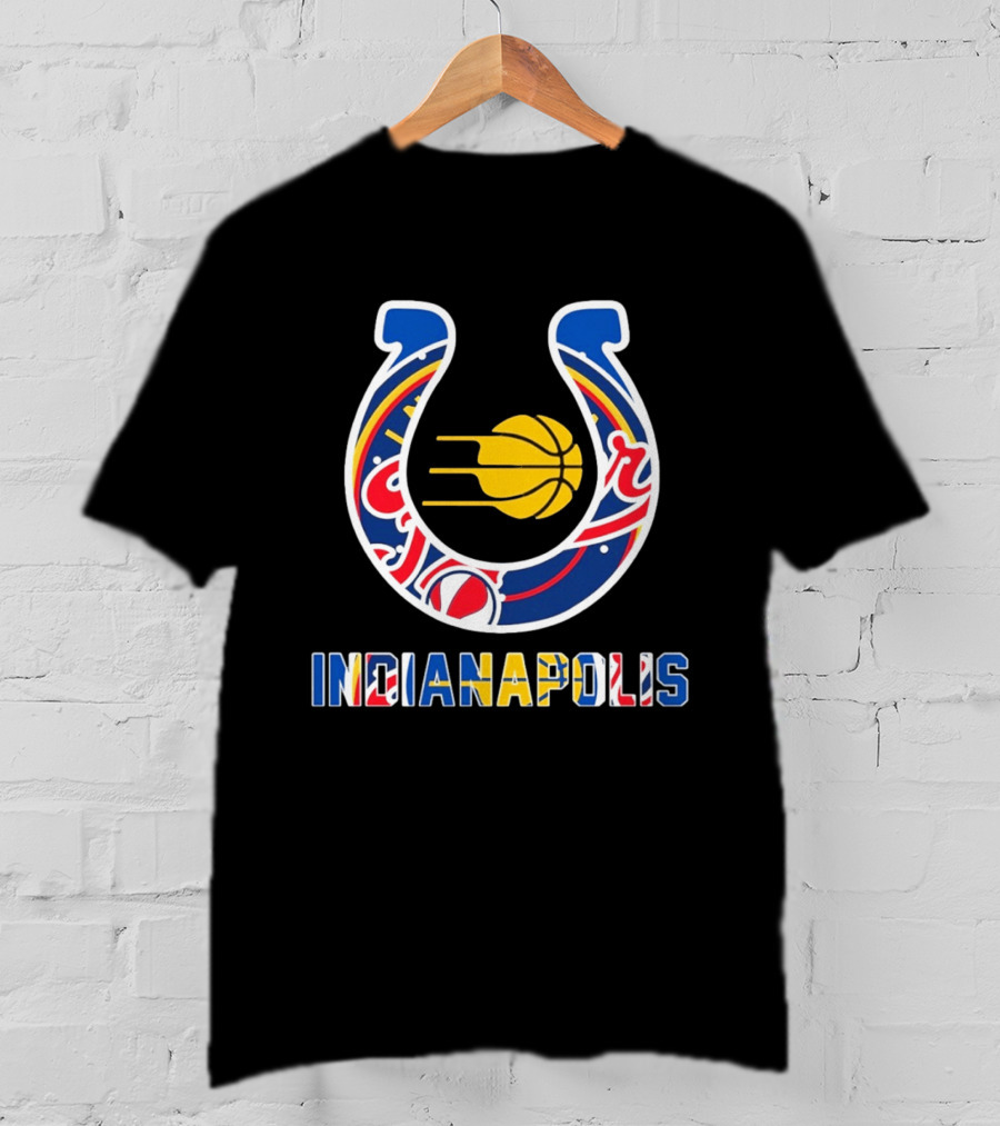 Indianapolis Colts Pacers Racing Hockey Sports Team Mashup T-Shirt