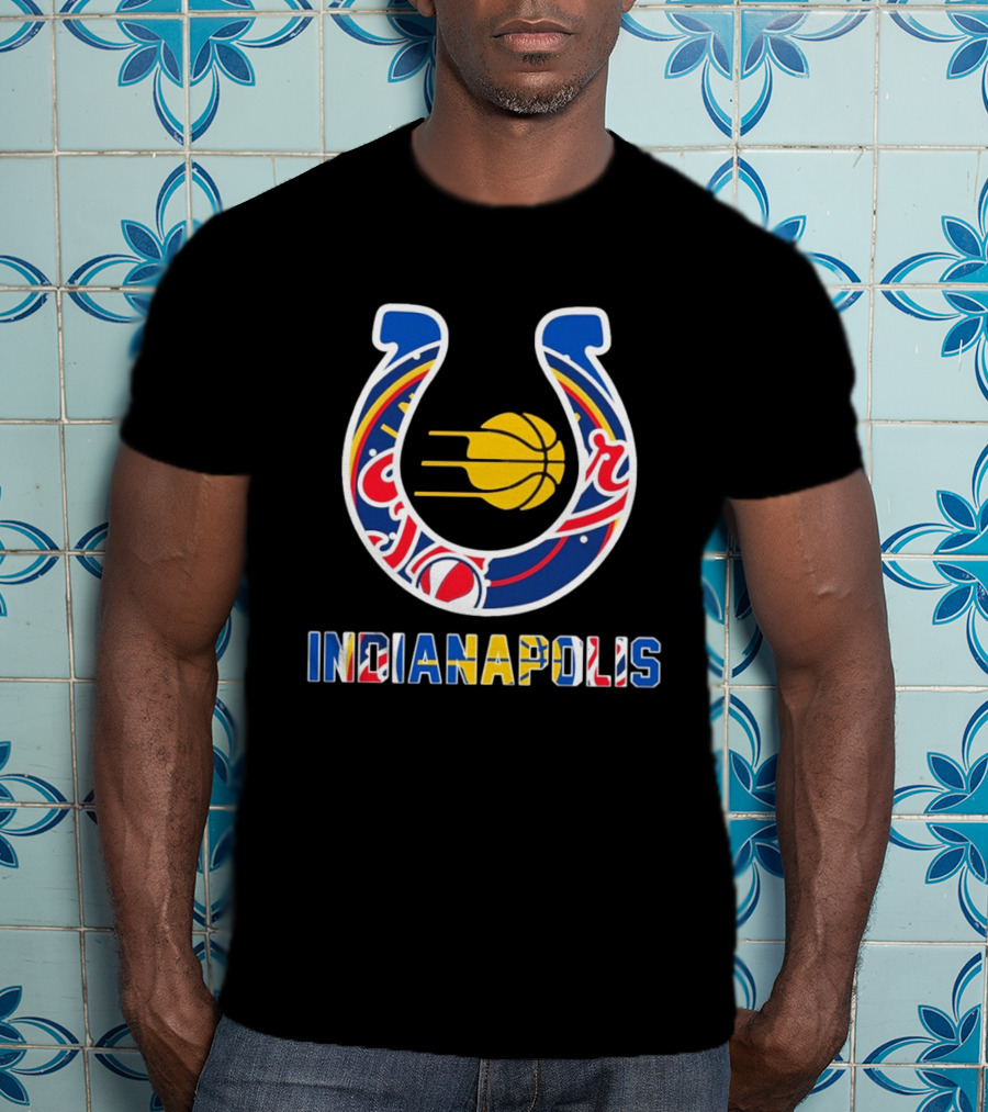 Indianapolis Colts Pacers Racing Hockey Sports Team Mashup T-Shirt