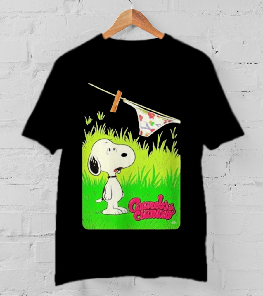 Snoopy Caramelos De Cianuro En Español Classic Cartoon And Rock Band Fusion T-Shirt