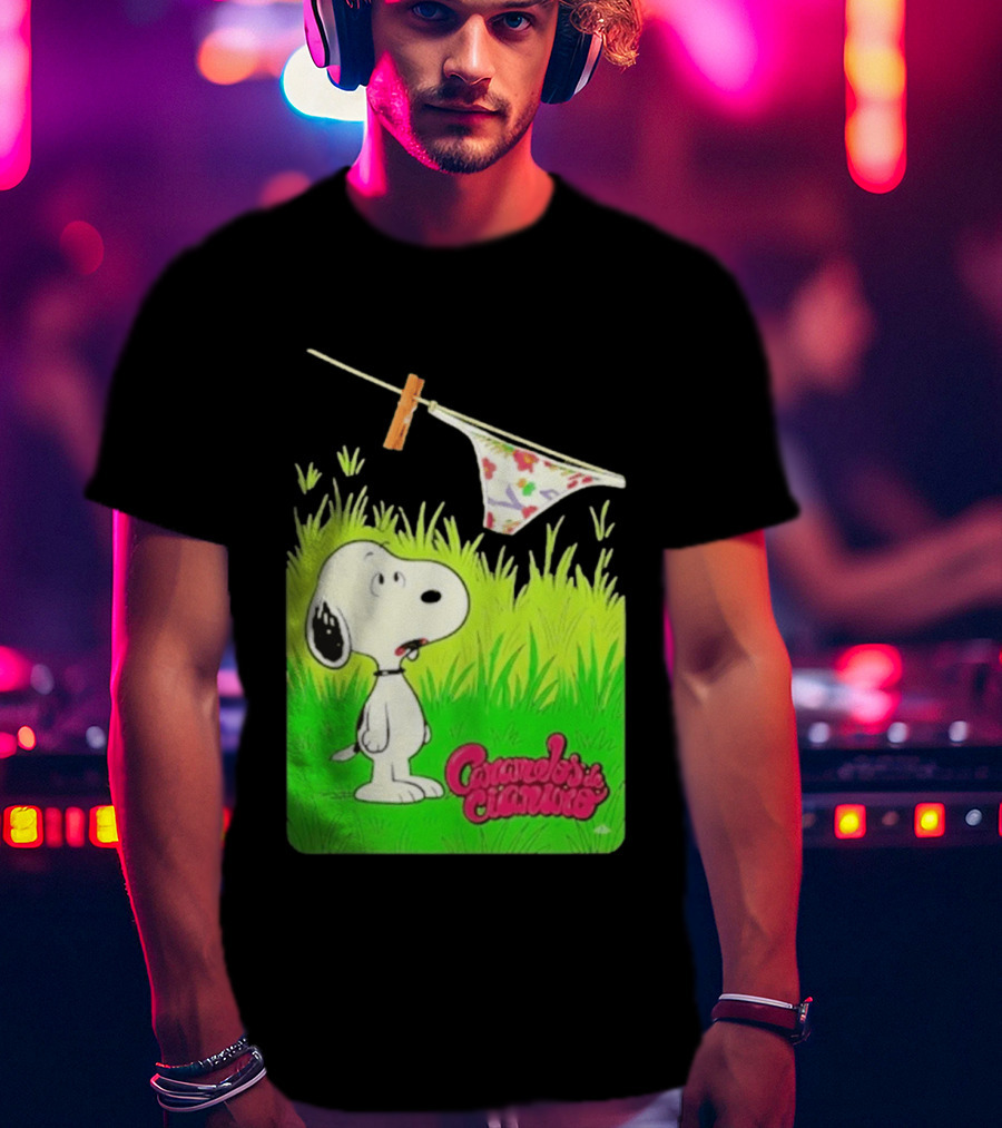 Snoopy Caramelos De Cianuro En Español Classic Cartoon And Rock Band Fusion T-Shirt