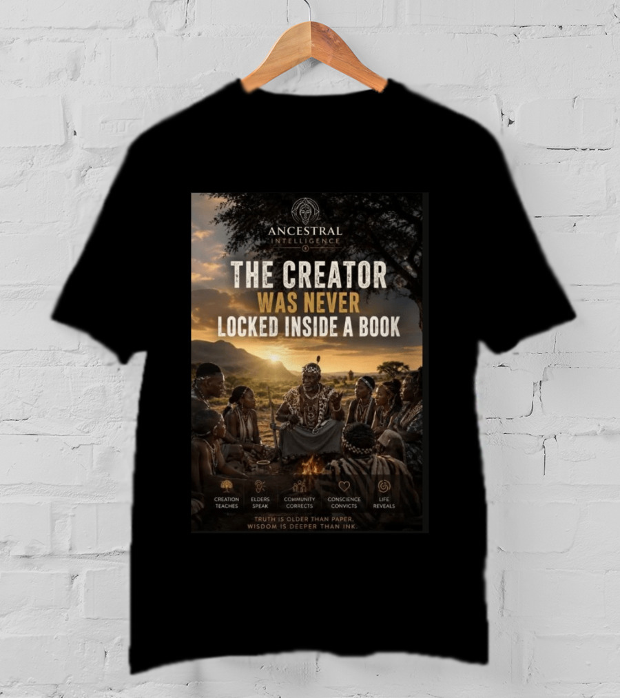 Ancestral Intelligence The Creator Was Never Locked Inside A Book Wisdom Inspirational T-Shirt