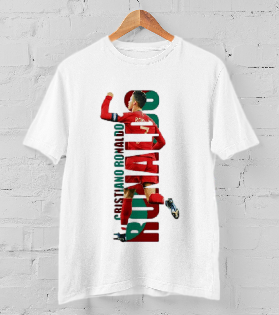 Cristiano Ronaldo Portugal Goal Celebration Number 7 Red Green T-Shirt