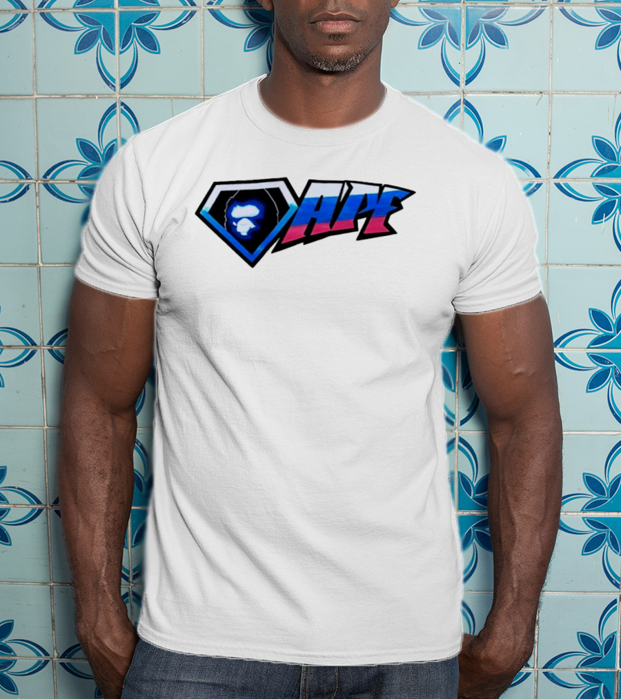 Gorilla Diamond APE Shield Blue Red Gradient T-Shirt
