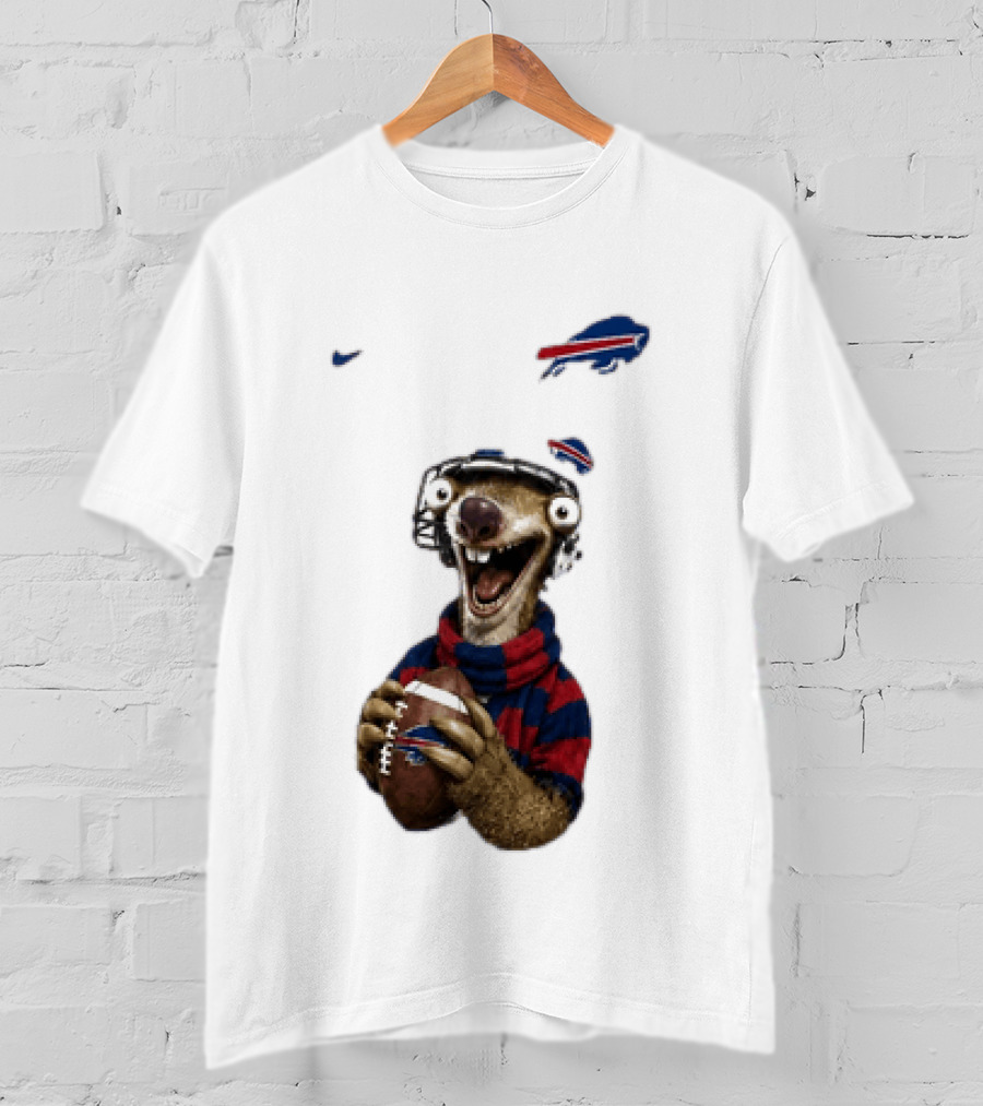 Sid The Sloth Buffalo Bills Football Helmet Scarf Iconic Team Fun T-Shirt