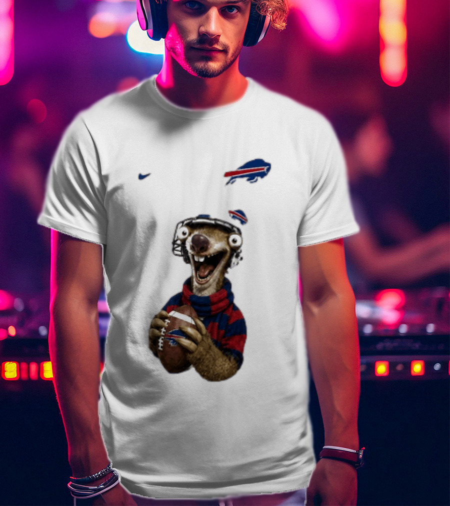Sid The Sloth Buffalo Bills Football Helmet Scarf Iconic Team Fun T-Shirt