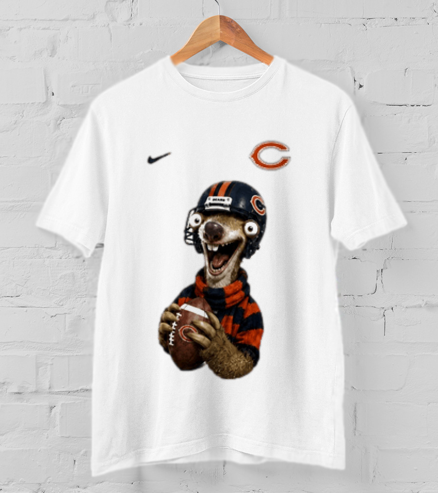 Sid The Sloth Chicago Bears Football Helmet Nike NFL Fan Gear T-Shirt