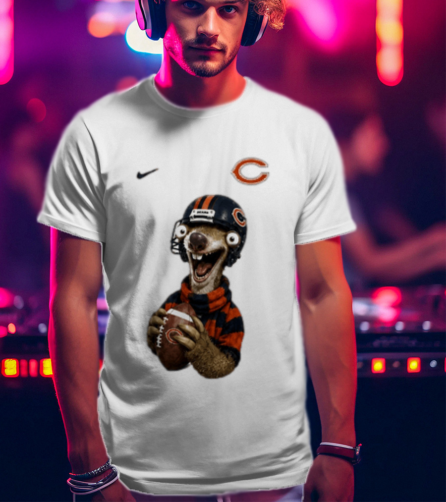 Sid The Sloth Chicago Bears Football Helmet Nike NFL Fan Gear T-Shirt