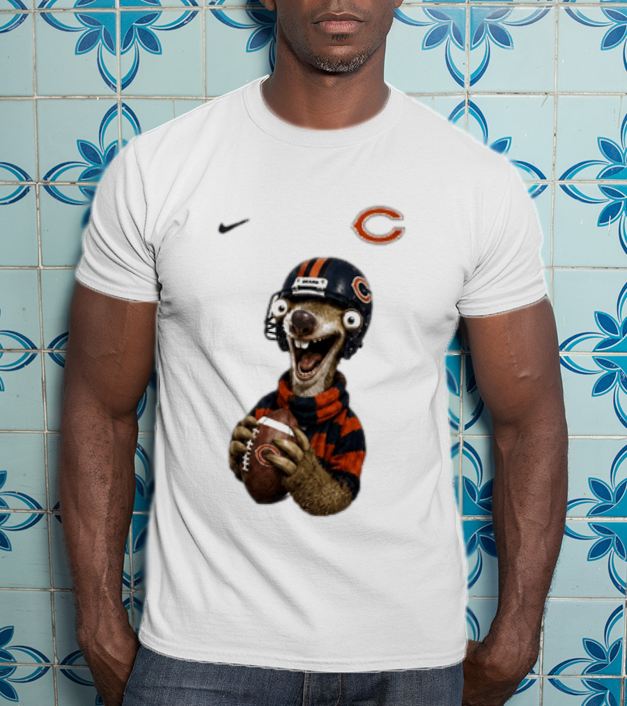 Sid The Sloth Chicago Bears Football Helmet Nike NFL Fan Gear T-Shirt