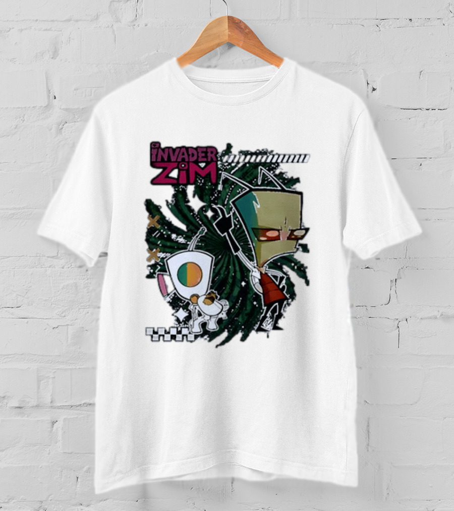 Invader Zim Gir With Zim Eating Taco Spiral T-Shirt