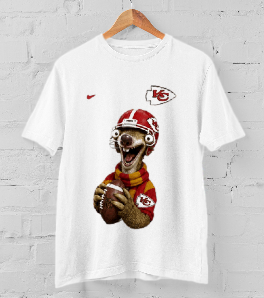 Sid The Sloth Kansas City Chiefs Helmet Football Fanatic T-Shirt