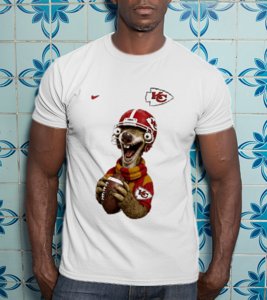 Sid The Sloth Kansas City Chiefs Helmet Football Fanatic T-Shirt