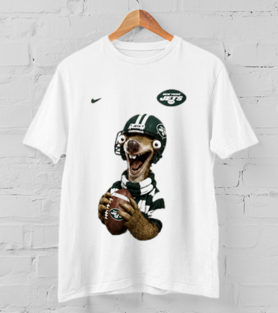 Sid The Sloth New York Jets Football Helmet Scarf And Ball T-Shirt