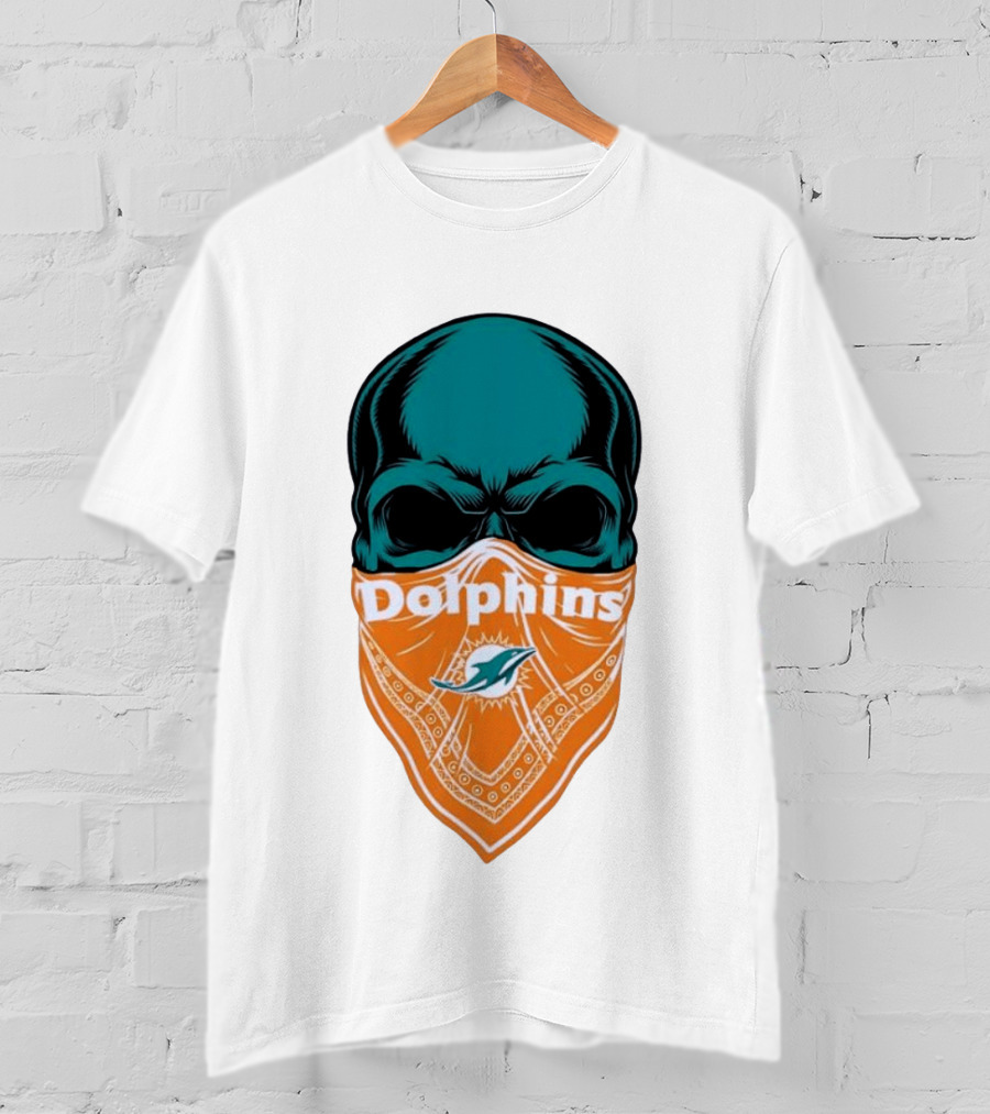 Miami Dolphins Skull Bandana With Team T-Shirt