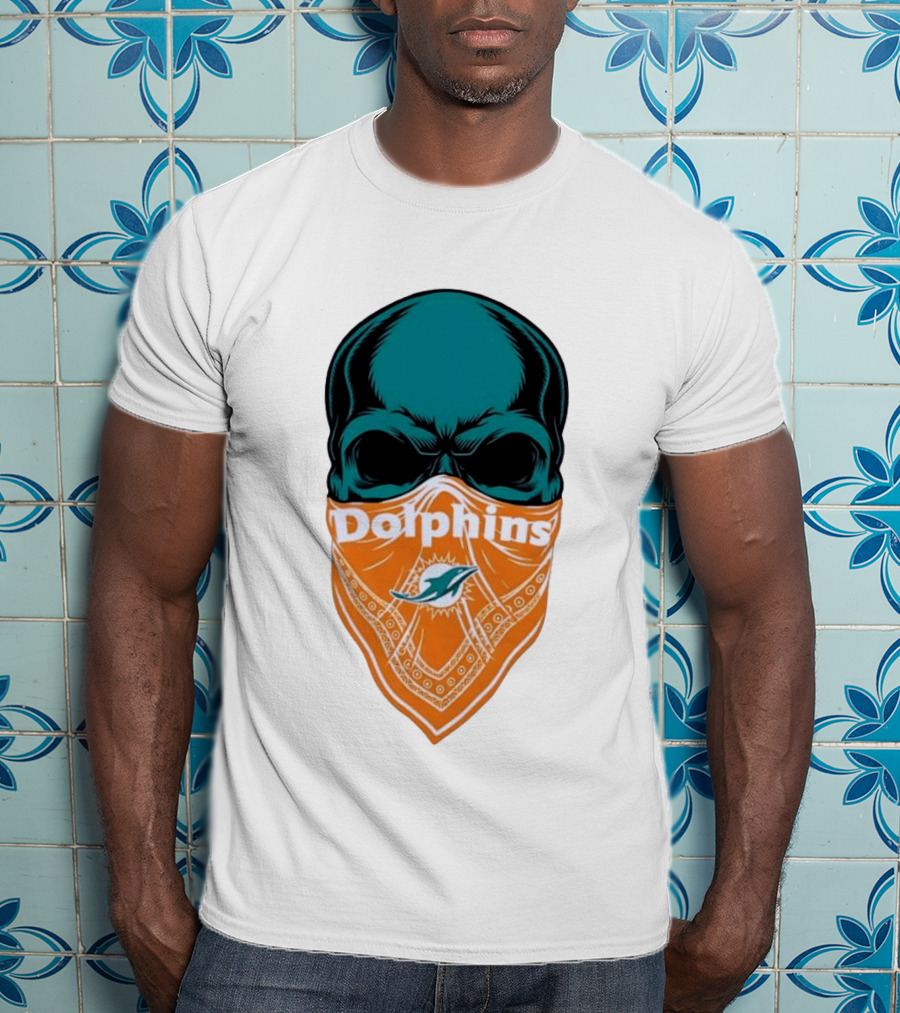 Miami Dolphins Skull Bandana With Team T-Shirt