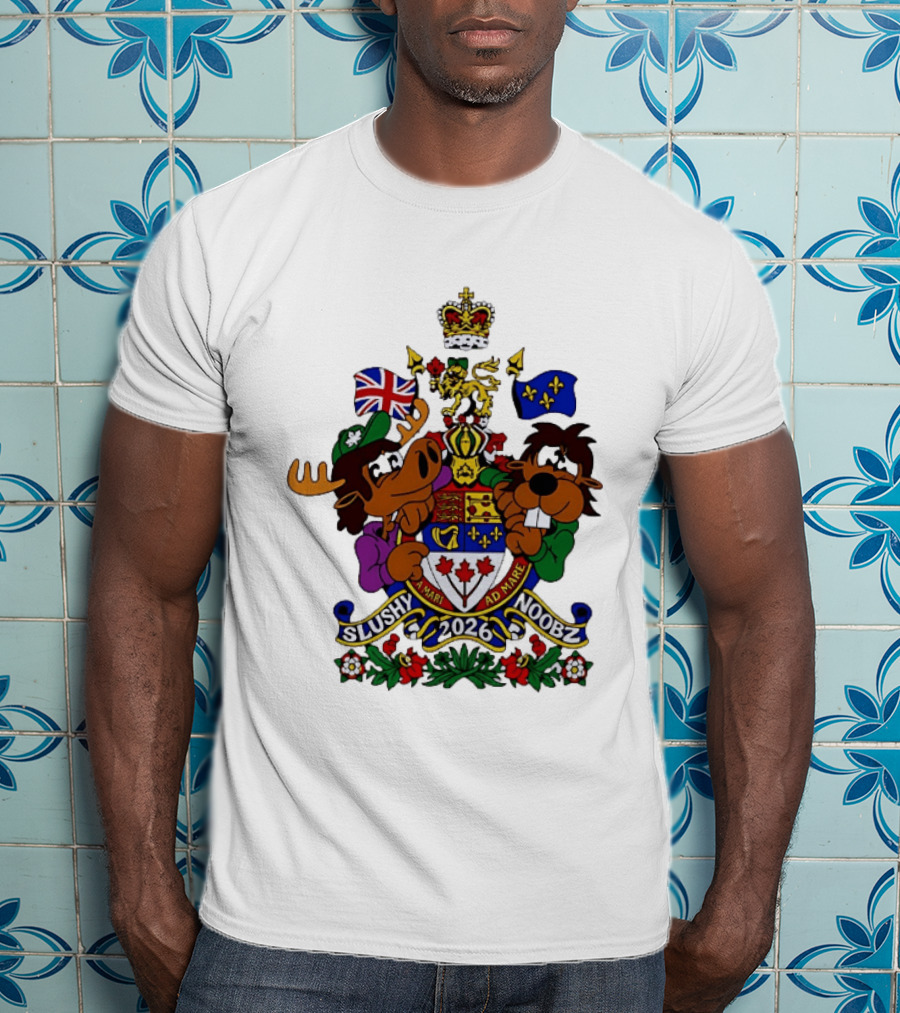 Slushy Noobz Canadian Crest Moose And Beaver 2026 T-Shirt