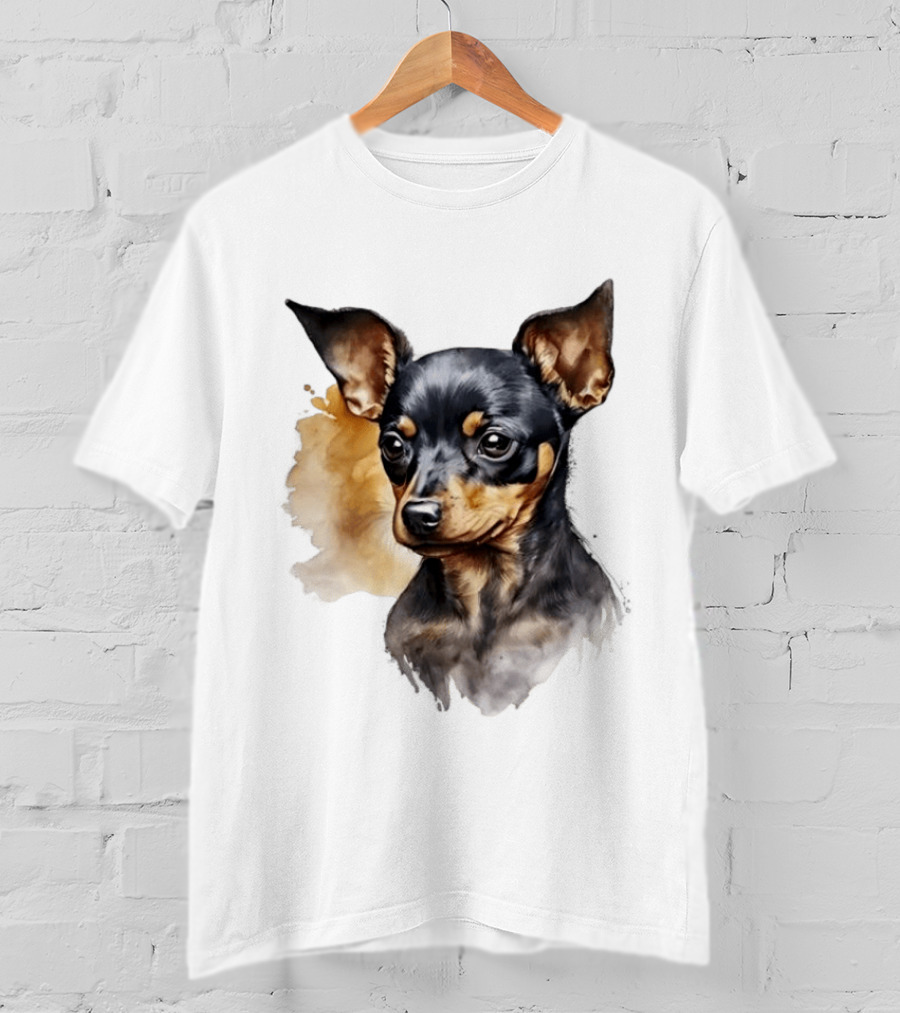 Miniature Pinscher Dog Watercolor T-Shirt
