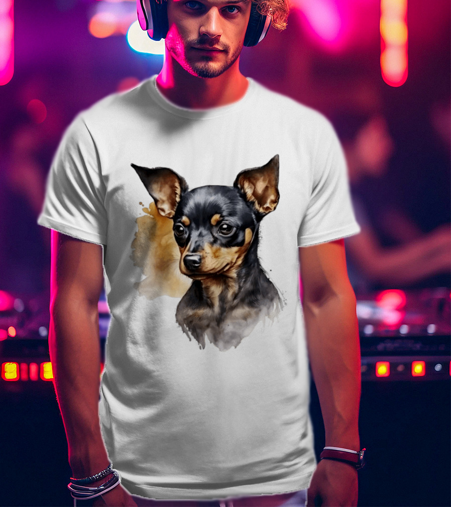 Miniature Pinscher Dog Watercolor T-Shirt