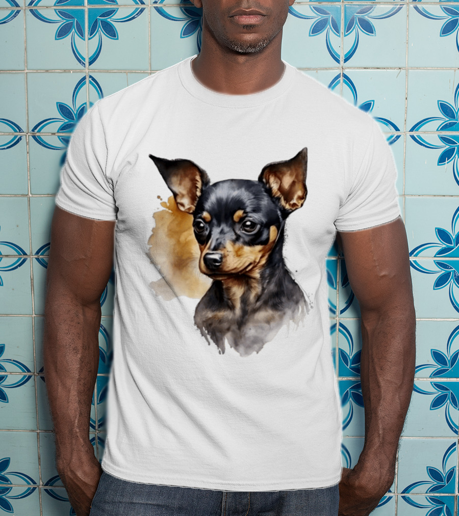Miniature Pinscher Dog Watercolor T-Shirt