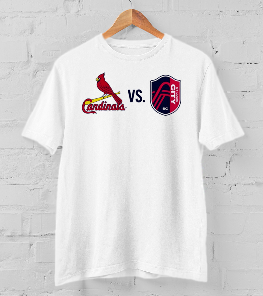 St Louis Cardinals Vs St Louis City SC Matchup T-Shirt