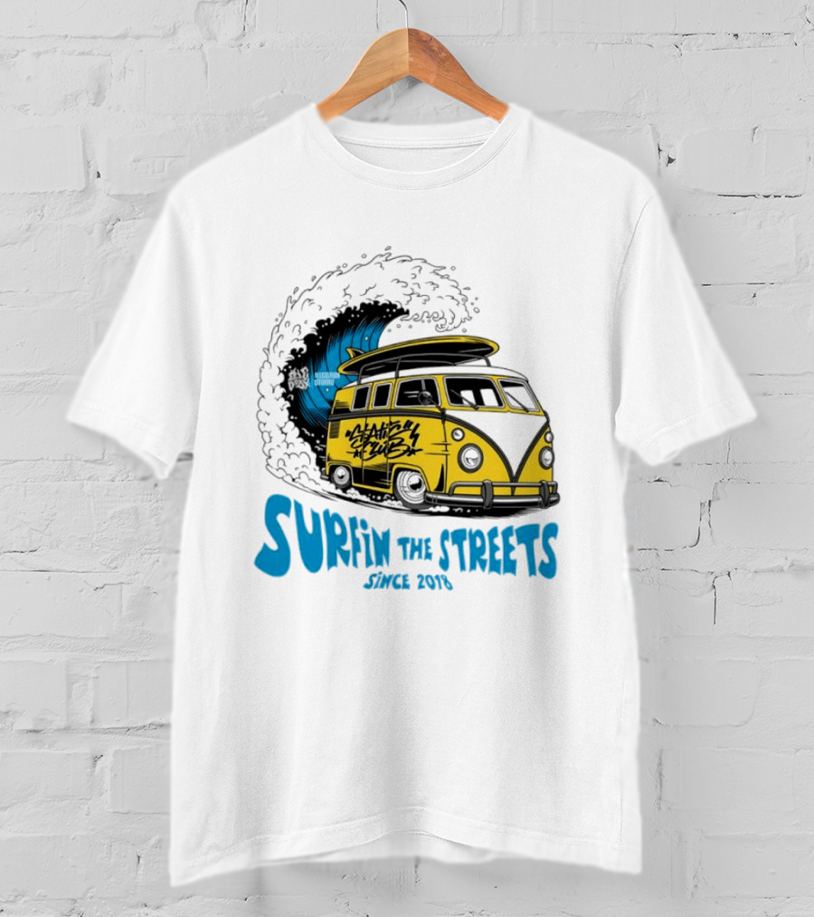 Static Club Volkswagen Bus Surfing Adventure Surfin The Streets Since 2018 T-Shirt