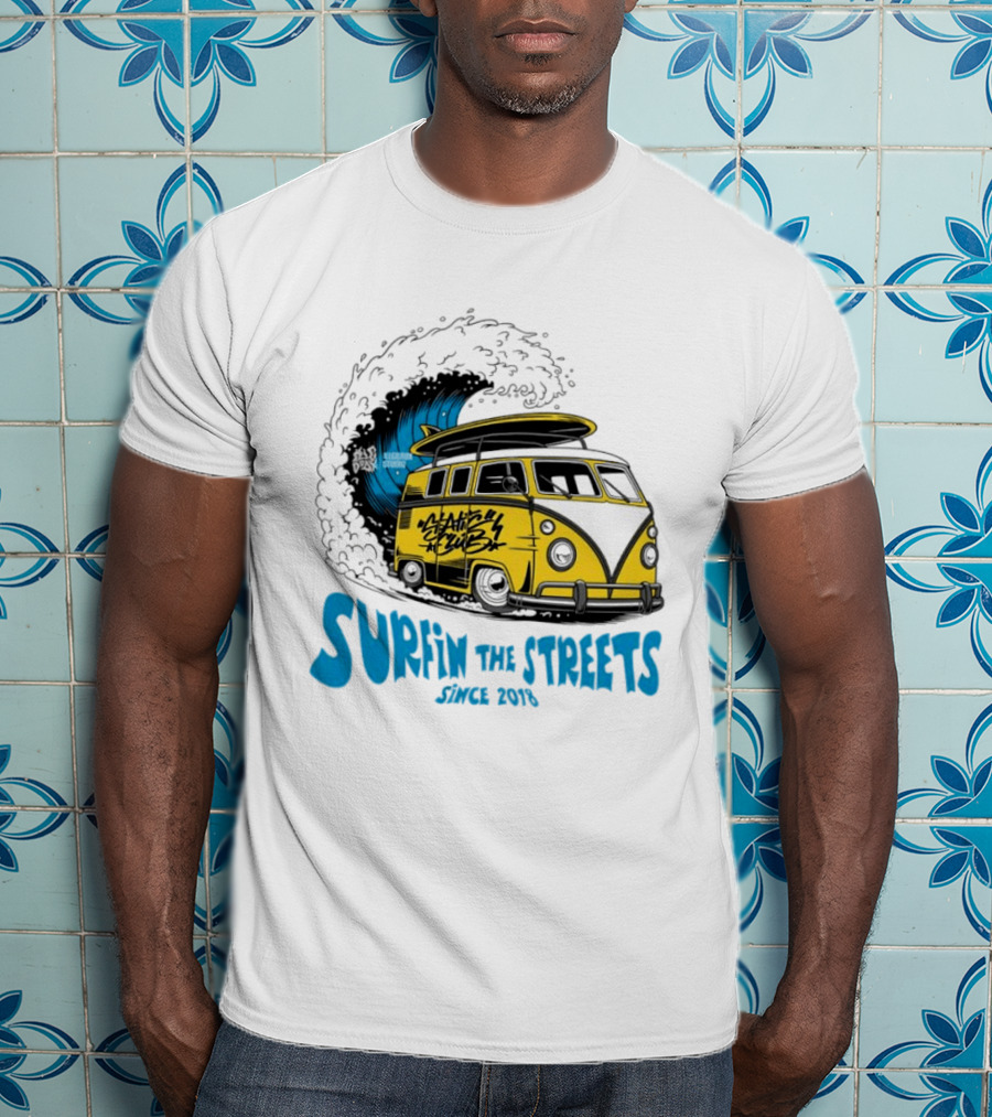 Static Club Volkswagen Bus Surfing Adventure Surfin The Streets Since 2018 T-Shirt