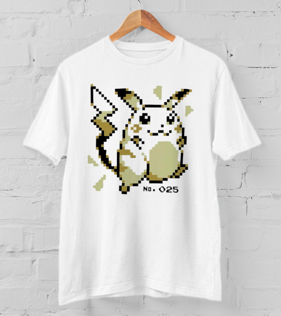 No 025 Pikachu Electricity Spark Pixel T-Shirt