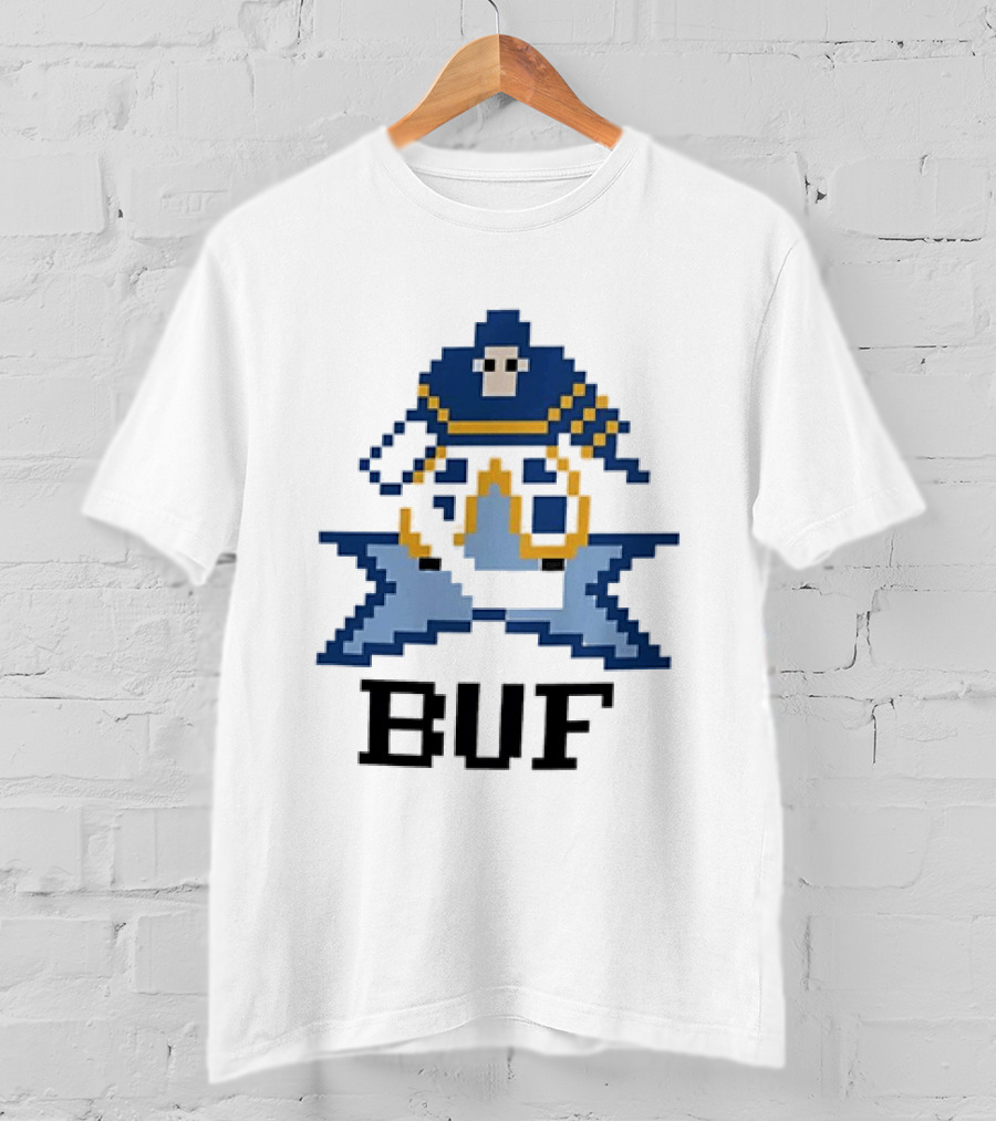 Pixelated Buffalo BUF Hockey Retro Game T-Shirt