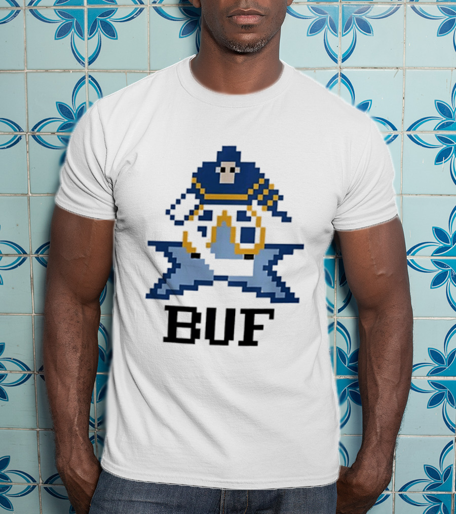 Pixelated Buffalo BUF Hockey Retro Game T-Shirt