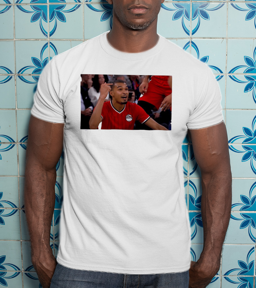 Victor Wembanyama Pointing Wearing Egypt National Football Team Kit T-Shirt