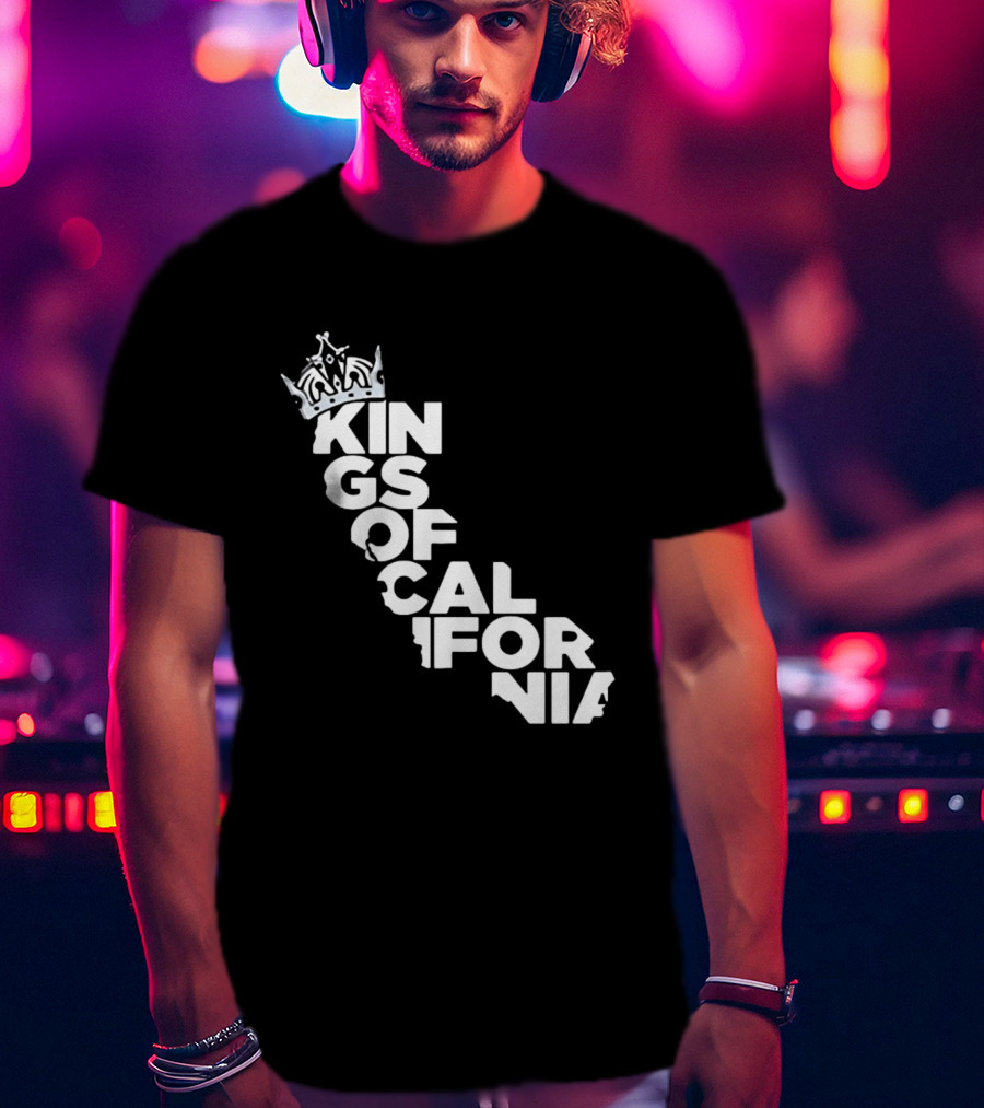 Kings Of California Crown Text Map T-Shirt