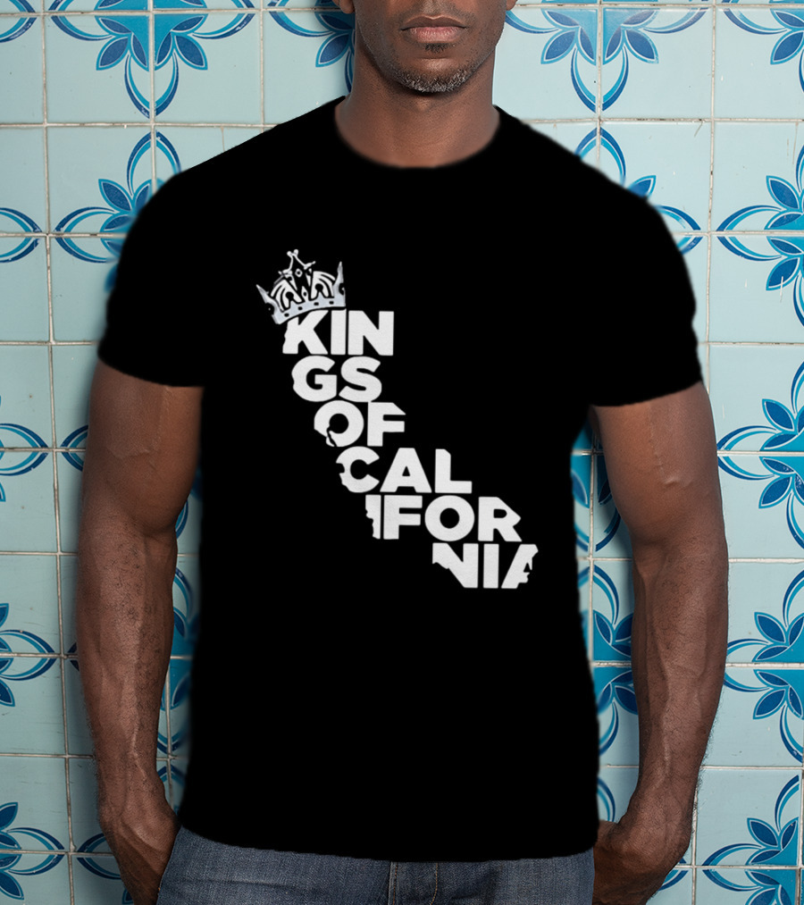 Kings Of California Crown Text Map T-Shirt