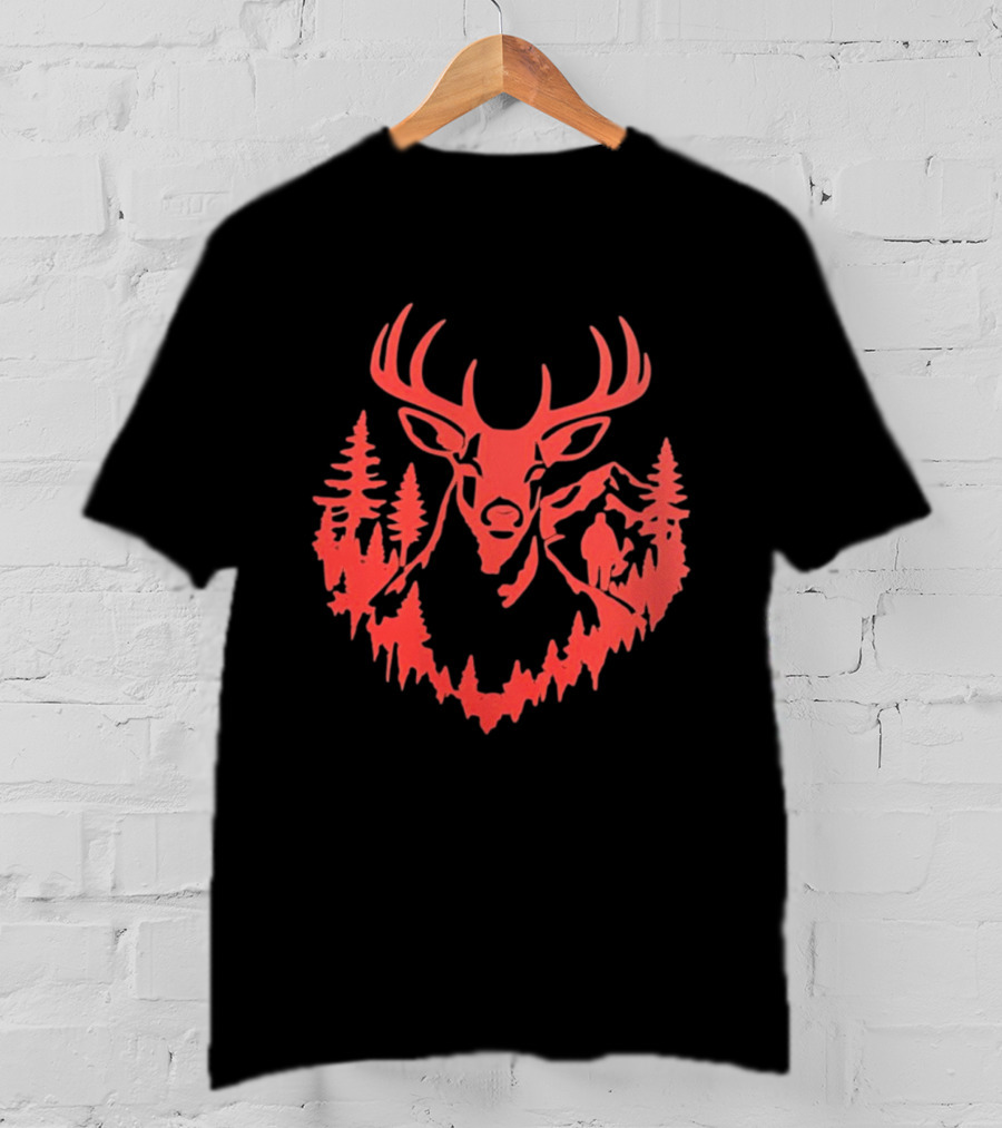 Mountain Forest Deer Outdoor Wilderness Hunter T-Shirt