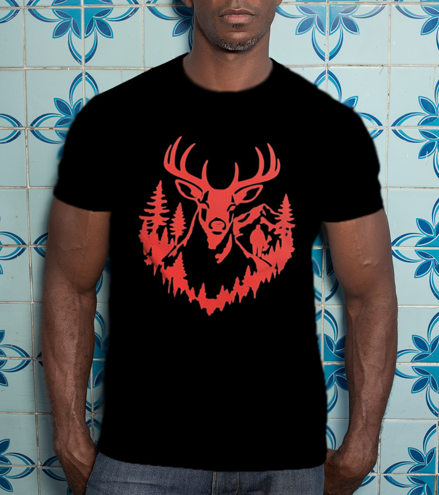Mountain Forest Deer Outdoor Wilderness Hunter T-Shirt