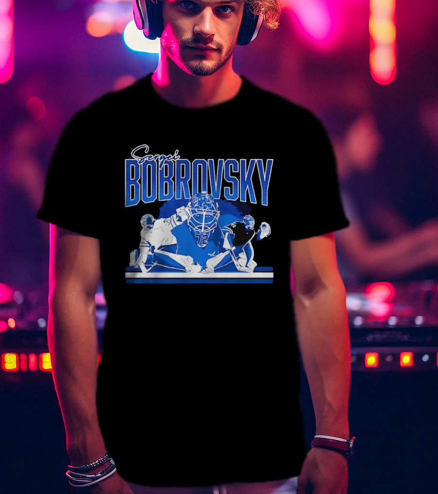 Sergei Bobrovsky Florida Panthers NHL Blue White Number 72 T-Shirt