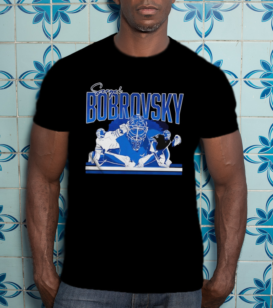 Sergei Bobrovsky Florida Panthers NHL Blue White Number 72 T-Shirt