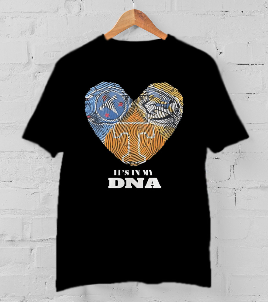Tennessee Volunteers Heart It's In My DNA Fingerprint T-Shirt