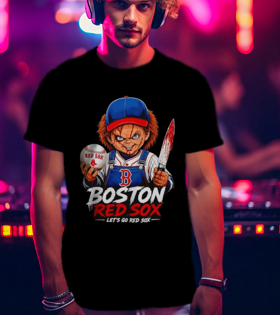 Boston Red Sox MLB Baseball Let's Go Red Sox Chucky T-Shirt