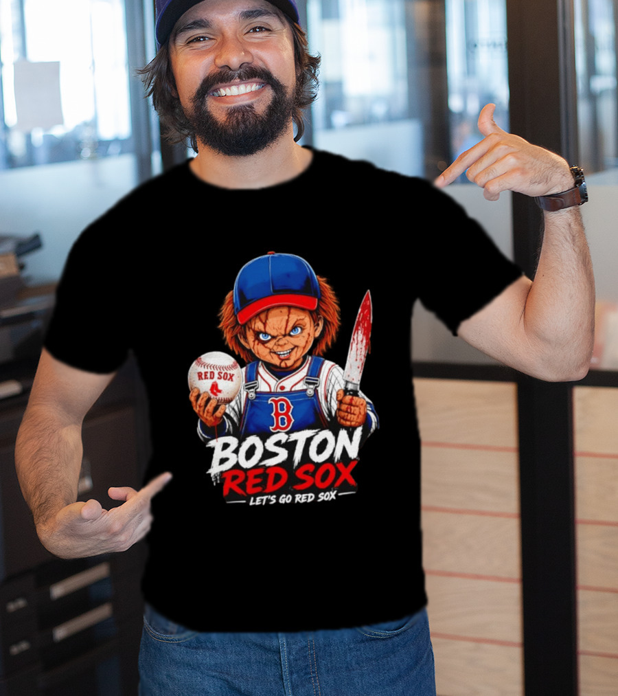 Boston Red Sox MLB Baseball Let's Go Red Sox Chucky T-Shirt