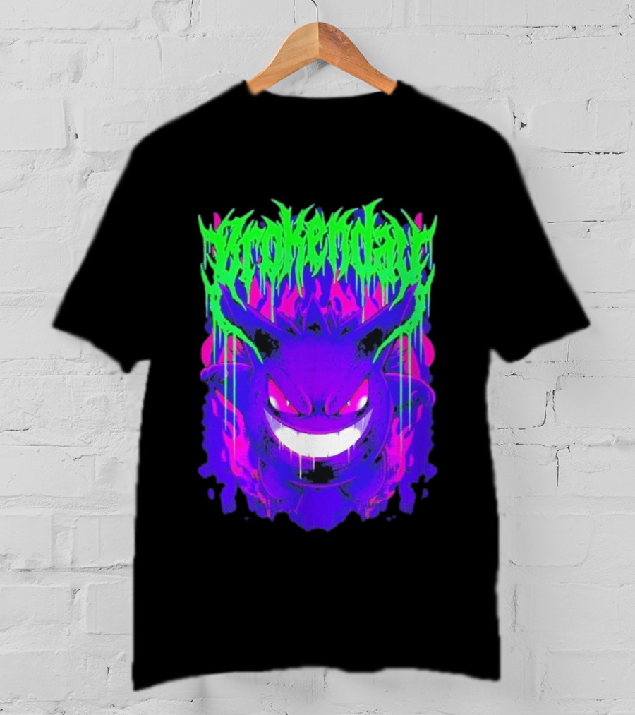 Brokenday Gengar Shadow Ball Bootleg Purple Neon T-Shirt