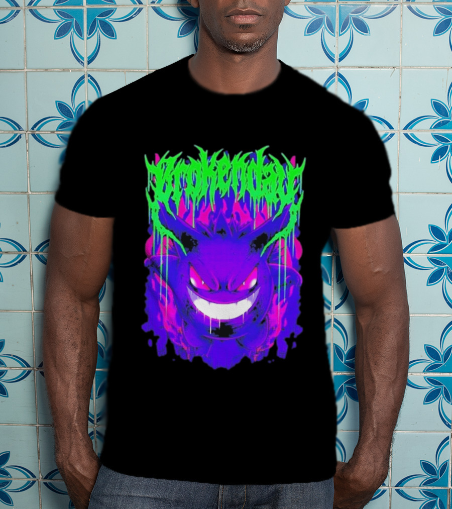 Brokenday Gengar Shadow Ball Bootleg Purple Neon T-Shirt