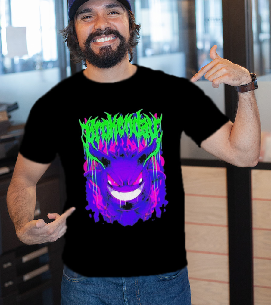 Brokenday Gengar Shadow Ball Bootleg Purple Neon T-Shirt