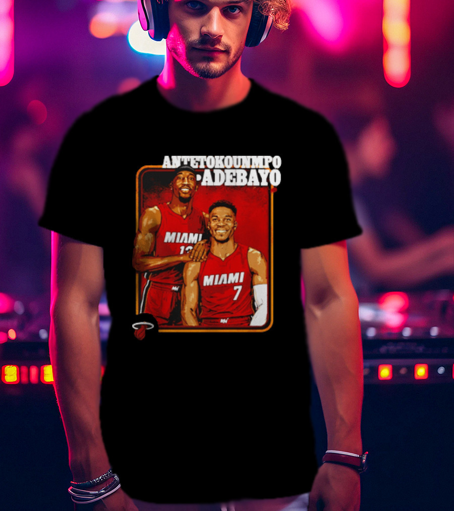Antetokounmpo Adebayo Miami Heat Basketball T-Shirt