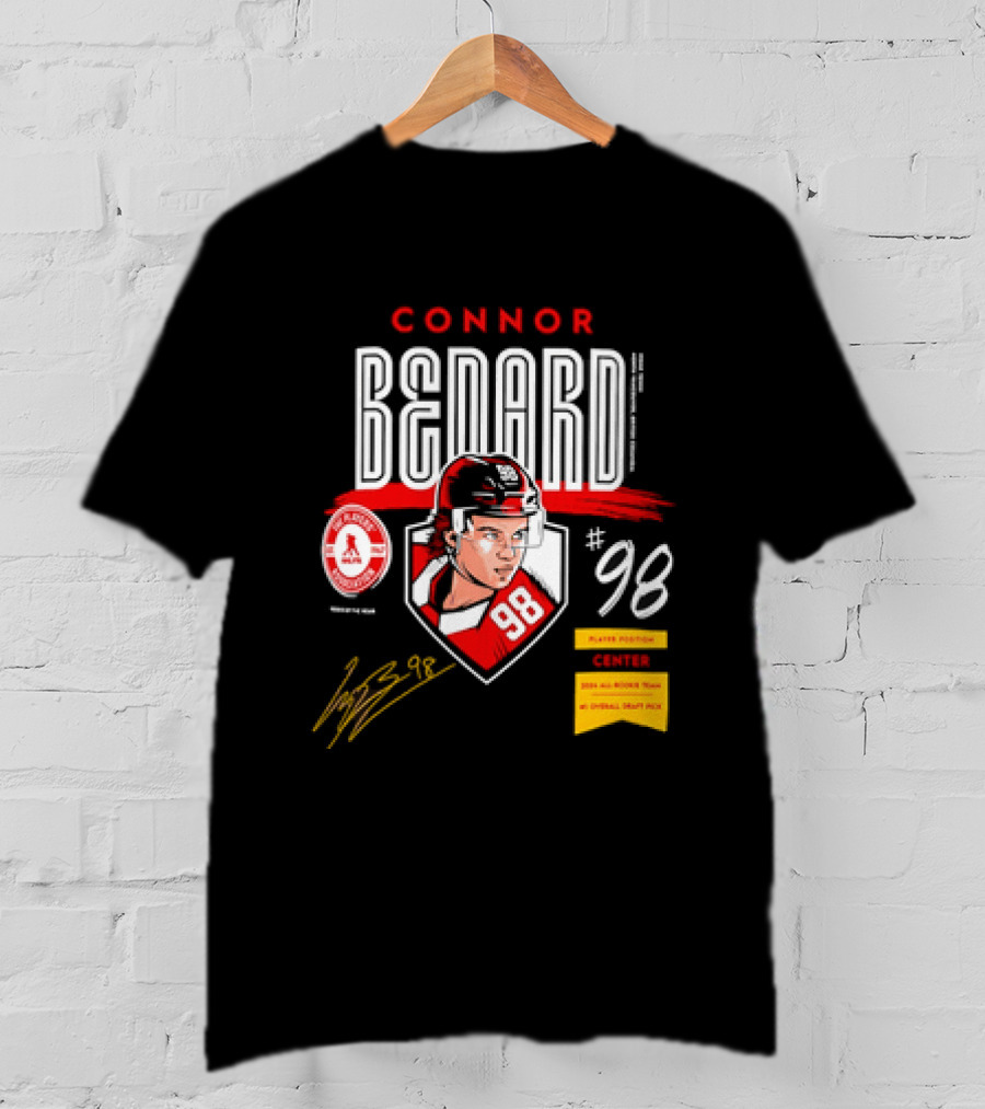 Connor Bedard Chicago Blackhawks #98 Rookie Spotlight Player Position Draft Pick T-Shirt