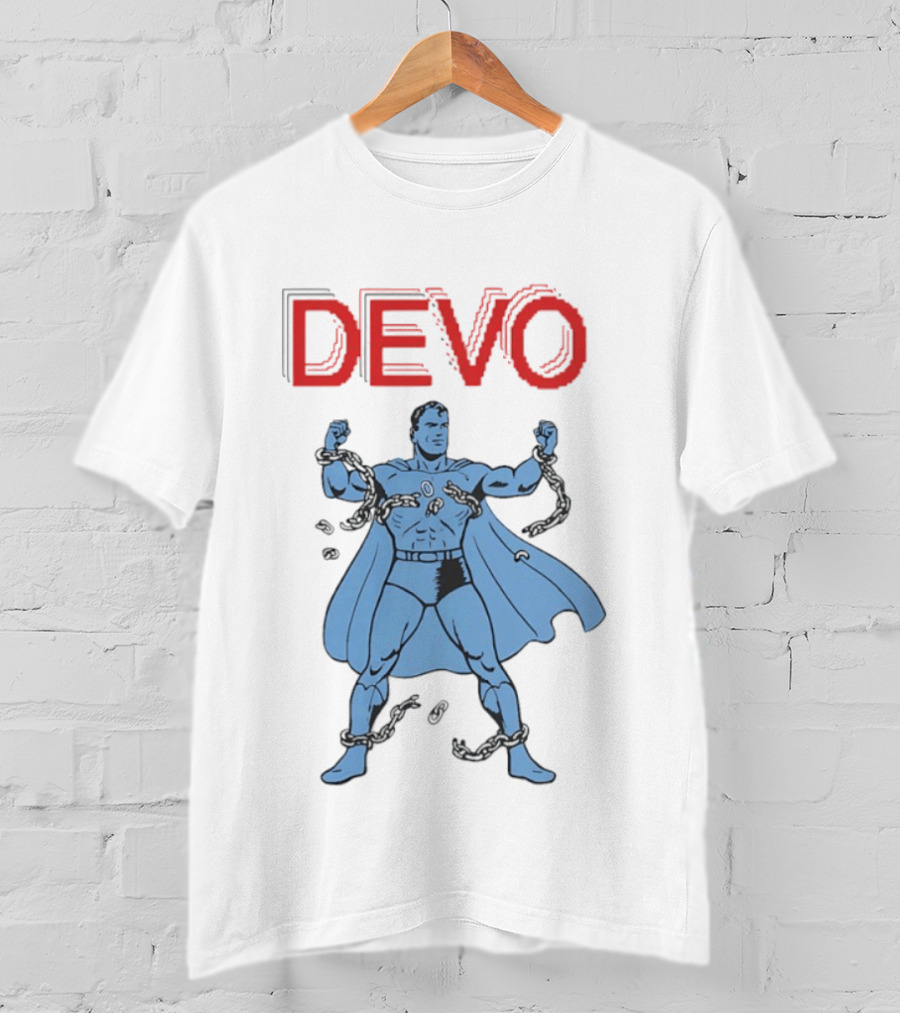 Devo Superhero Comic Style Action Figure T-Shirt